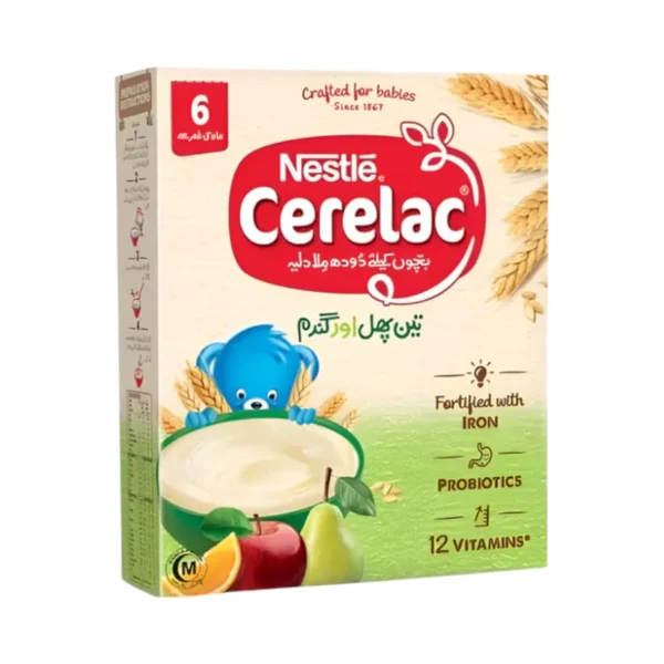 NESTLE CERELAC THREE FRUITS AND WHEAT 350 GM