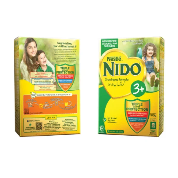 NESTLE NIDO MILK POWDER 3PLUS GROWING UP FORMULA 375 GM